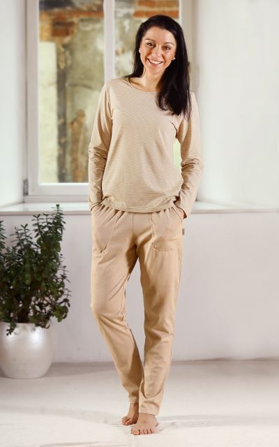 Dámské BIO pyžamo melír Cappuccino