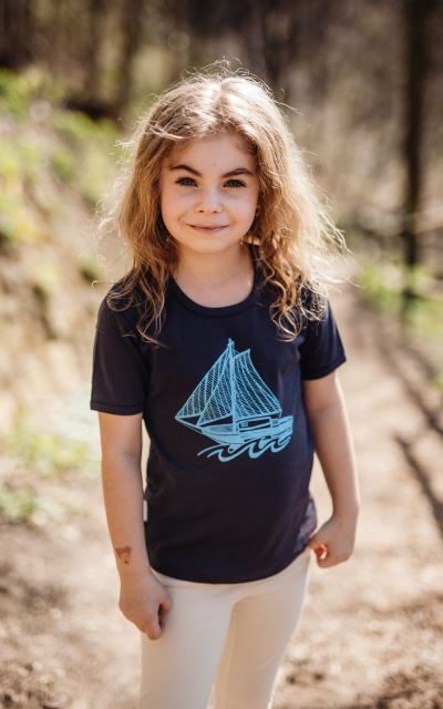 Dětské bio tričko NAVY s krátkým rukávem