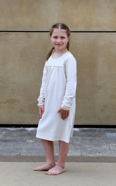 Dívčí noční košile BIO smetanová - Hnědé tečky