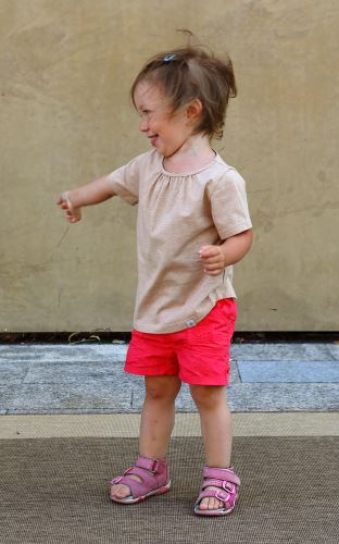 Dívčí bio tričko s krátkým rukávem Cappuccino