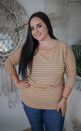 Dámské plus size tričko široký proužek